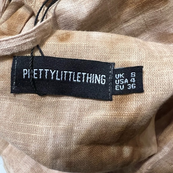 Pretty little thing stone tie dye linen tie bust dress - size 4 - Picture 6 of 8
